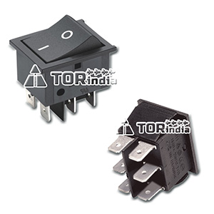 ROCKER SWITCH-16A/250V,16A 250V 6LEG RED ROCKER SWITCH